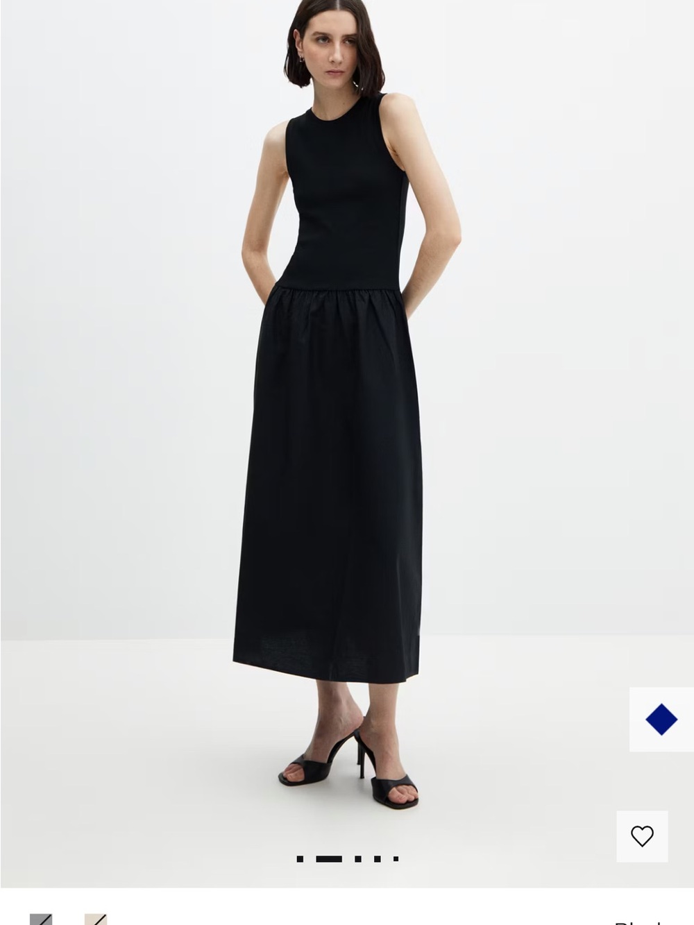 Mango Ribbed Black Top